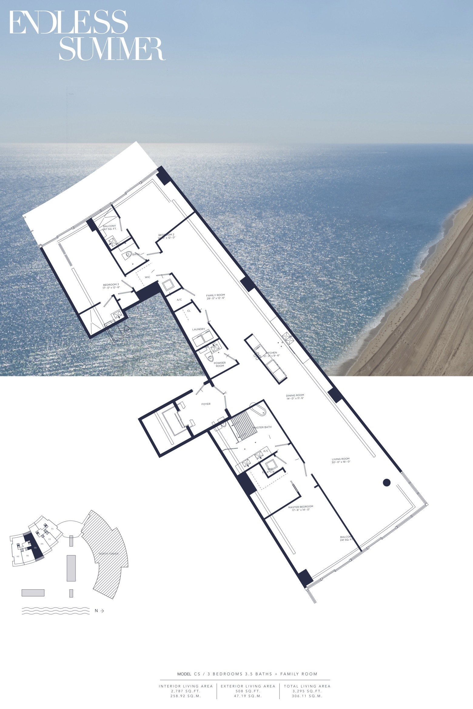 Floor Plan for Auberge Beach FTL Floorplans, Model CS